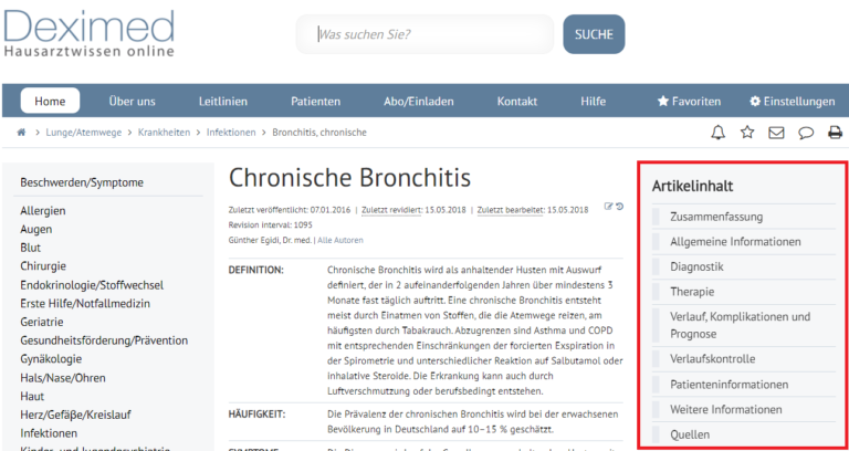 Screen Shot Chronische Brochitis
